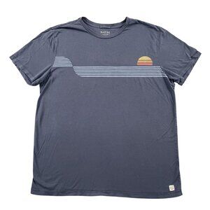 Marine Layer Signature Crew Graphic Tee Mens Large Navy Sunset T-Shirt